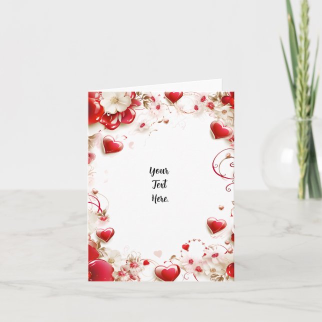 Cartão De Notas Namorados do Coração Vermelho (Frente)