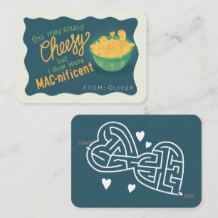 Cartão De Notas Namorados elegante para Mac e Queijo