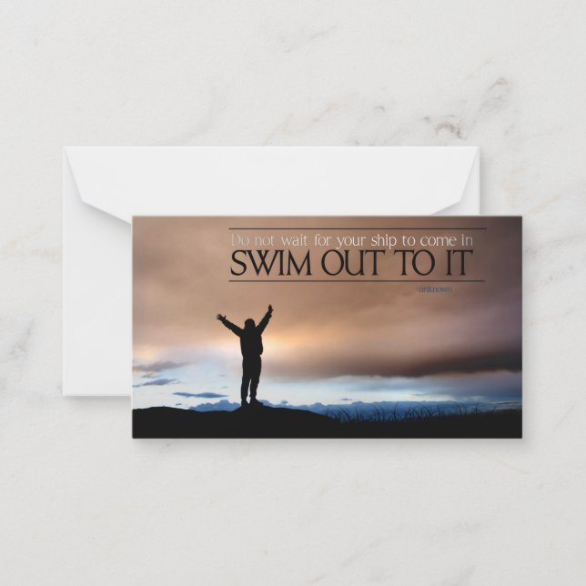 Cartão De Notas "Não espere pela sua nave" Cotação Inspiracional (Frente)