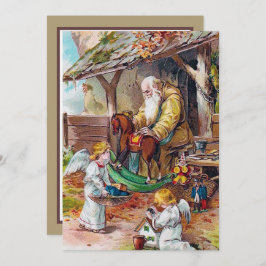 Cartão De Notas natais vintages Papais noeis Ângulos adicionam sen