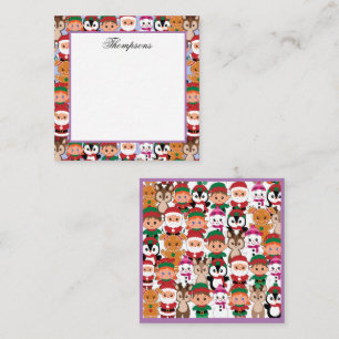 Cartão De Notas Natal colorido para Ursinhos com muitas profissões