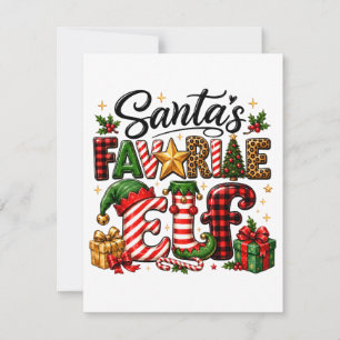 Cartão De Notas Natal do Elfo Favorito do Papai Noel