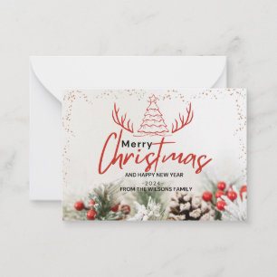 Cartão De Notas natal elegante e moderno rusticidade de inverno