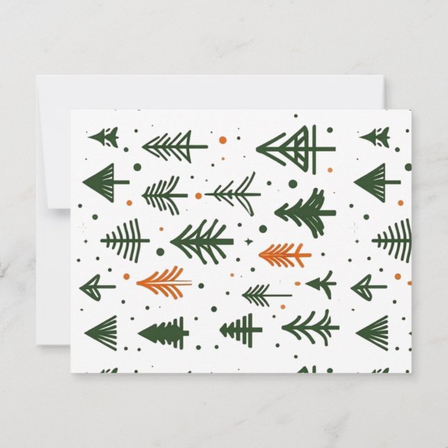 Cartão De Notas Natal Minimalista Rústico de Pinheiro (Verso)