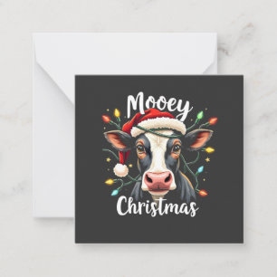 Cartão De Notas Natal Mooey Engraçado Xmas Vaca Amantes de Gado 