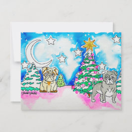 Cartão De Notas Natal Pug