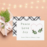 Cartão De Notas Natal Simples e Minimalista do Coração de Água<br><div class="desc">Cartão de Nota de Natal Simples e Minimalista de Aquarela Cardíaca Esta nota envenena a tradição festiva e a elegância moderna com esta tendência e design de cor d'água na moda. Esta design encantadora captura o espírito de paz e amor durante a época de Natal. A tipografia simples moderna "paz,...</div>