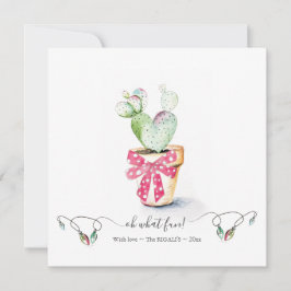 Cartão De Notas Natal Único do Cactus Vermelho e Verde