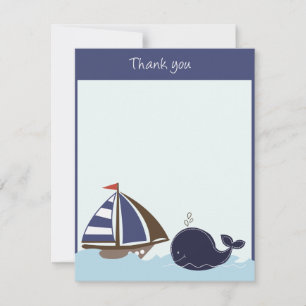 Cartão De Notas Navio Ahoy Mate Marinho 4x5 Flat Obrigado Nota