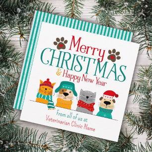 Cartão De Notas Negócios de Pet Natal Cachorro Gato