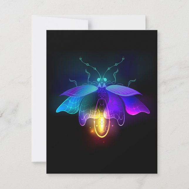 Cartão De Notas Neon Firefly a preto (Frente)