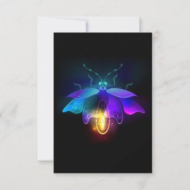 Cartão De Notas Neon Firefly a preto (Frente)