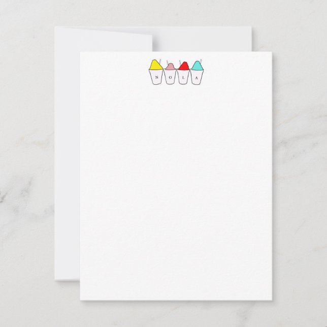 Cartão De Notas New Orleans Snowbolas (Frente)