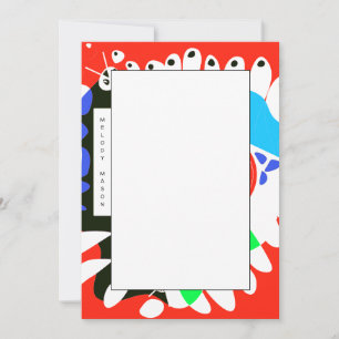 Cartão De Notas Ninho de Pássaro - Nome Personalizado Vermelho Bra