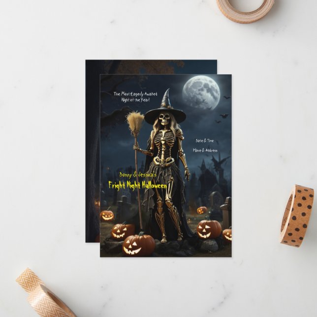 Cartão De Notas 'Noite de Terror' Halloween  (Frente/Verso In Situ)