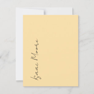 Cartão De Notas Nome Caligrafia Script Elegante Simples Creme Bege