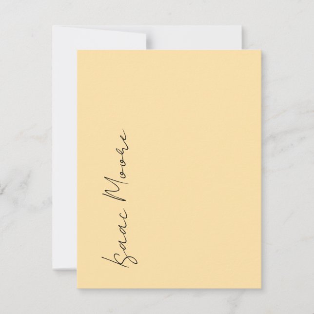 Cartão De Notas Nome Caligrafia Script Elegante Simples Creme Bege (Frente)