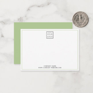 Cartão De Notas Nome da Empresa Logotipo Empresarial Verde Claro M