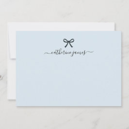 Cartão De Notas Nome da Menina Elegante Monograma Script Azul Clar