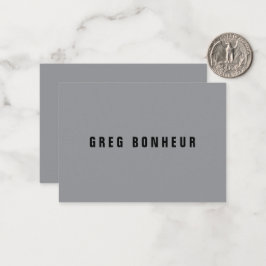 Cartão De Notas Nome de aparência na moda Modern | Cinza e preto