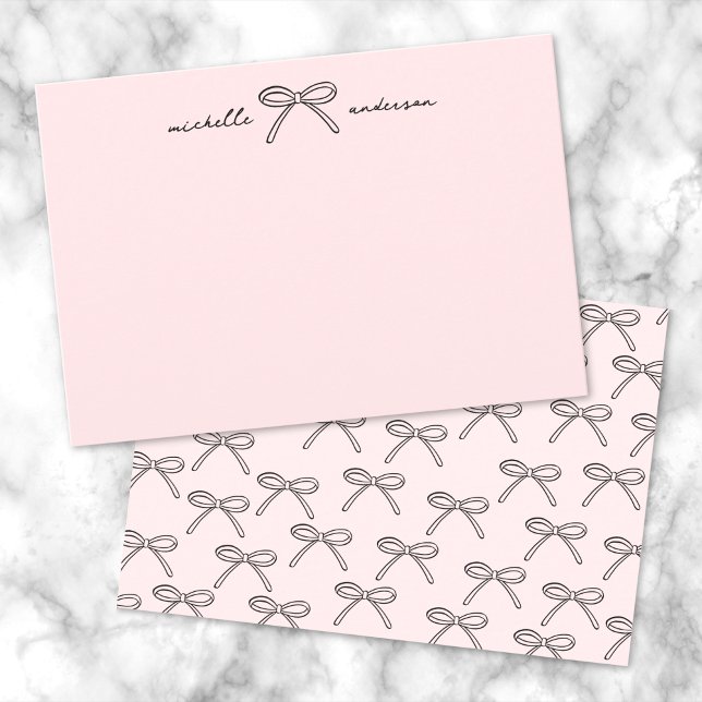 Cartão De Notas Nome de Arco Personalizado (Personalized Bow Name Note Card )
