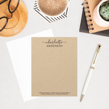 Nome de Caligrafia Personalizada Kraft Moderna par