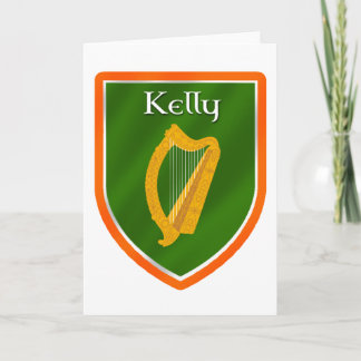 Cartão De Notas Nome de família de Kelly da crista da família de