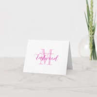 Nome de Letra Elegante Monograma Rosa Quente Dobra