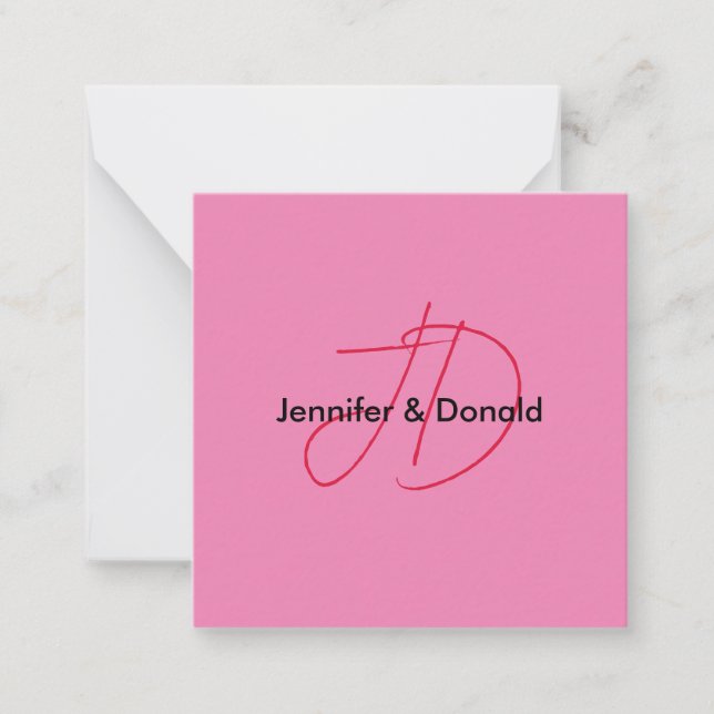 Cartão De Notas Nome do monograma do script clássico da tendência (Frente)