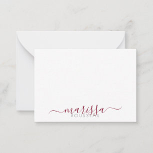 Cartão De Notas Nome do Monograma do Script Moderno Elegante