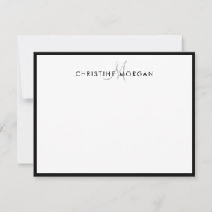 Cartão De Notas Nome do monograma minimalista chinês simples da ci