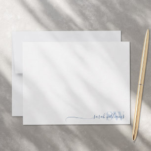 Cartão De Notas Nome do Script Chic Moderno Elegante Monograma