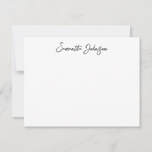 Cartão De Notas Nome do Script Girly Elegante