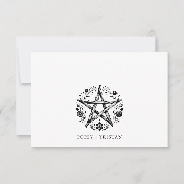 Cartão De Notas Nome dos Casais Florais de Madeira Elegante Rustic (Frente)