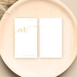 Cartão De Notas Nome Dourado da Caligrafia de Script do Moderno Mo