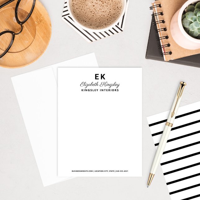 Cartão De Notas Nome e negócios personalizados e legíveis modernos (Criador carregado)