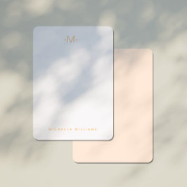 Cartão De Notas Nome e & Nome Iniciais Moderno Sutil Monograma