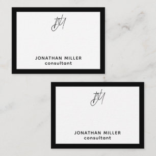 Cartão De Notas Nome e Título do Monograma de Script Moderno