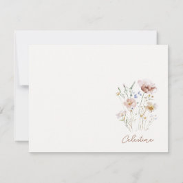 Cartão De Notas Nome Floral Feminino de Flor Silvestre Macia