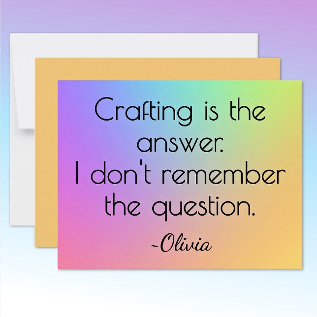 Cartão De Notas Nome, Gradiente Brilhante Arco-íris para Qualquer  (Criador carregado)