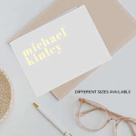 Cartão De Notas Nome minimalista da tipografia elegante moderna