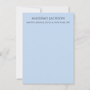 Cartão De Notas Nome minimalista moderno azul pálido profissional