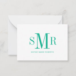 Cartão De Notas Nome moderno das iniciais monográficas de três let