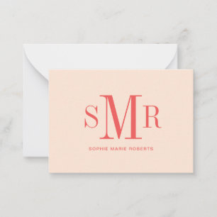 Cartão De Notas Nome moderno das iniciais monográficas de três let