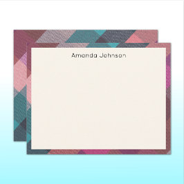 Cartão De Notas Nome || Moldura de Tecido Tecido Colorido