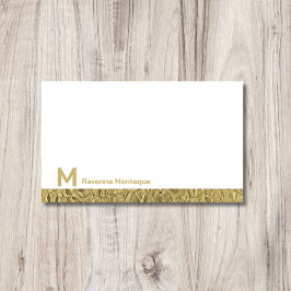 Cartão De Notas Nome Monograma Moderno Revestido Decorativo Dourad