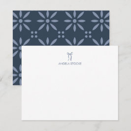 Cartão De Notas Nome Personalizado Arco Azul Empoeirado