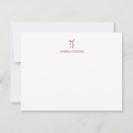 Cartão De Notas Nome Personalizado Arco Rosa