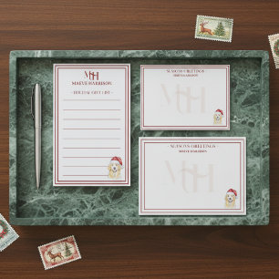 Cartão De Notas Nome Personalizado Cachorro Golden Retriever com C