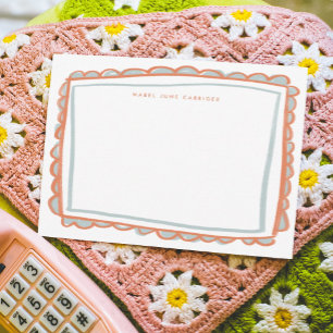 Cartão De Notas Nome Personalizado de Escala Pintado Cor-de-Rosa e